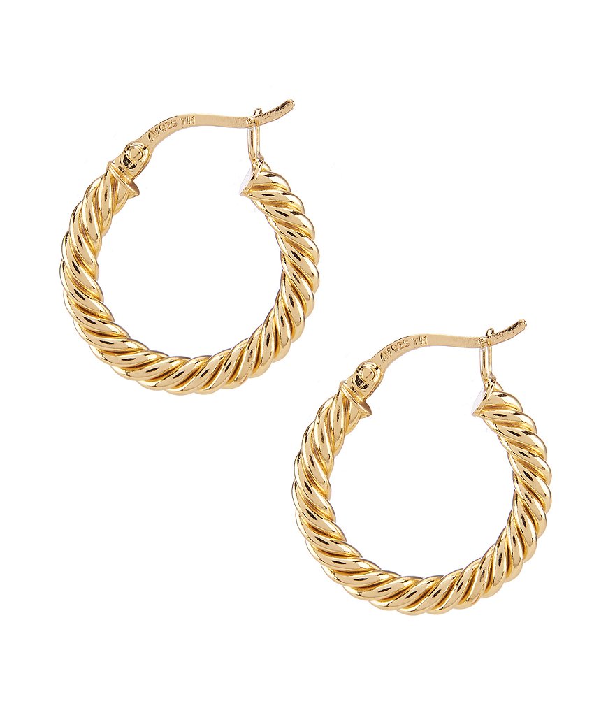 Argento Vivo Small Rope Twist Hoop Earrings