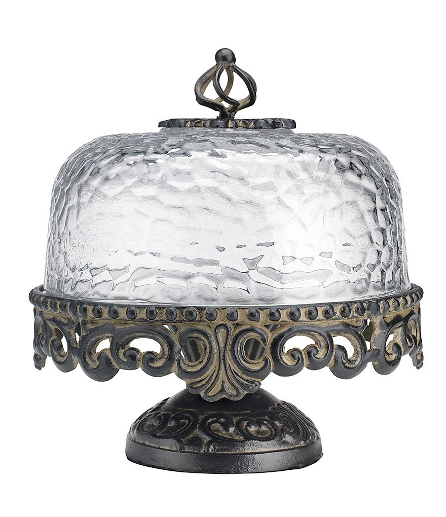 Artimino Venetian Footed Cake Plate with Hammered Glass Dome