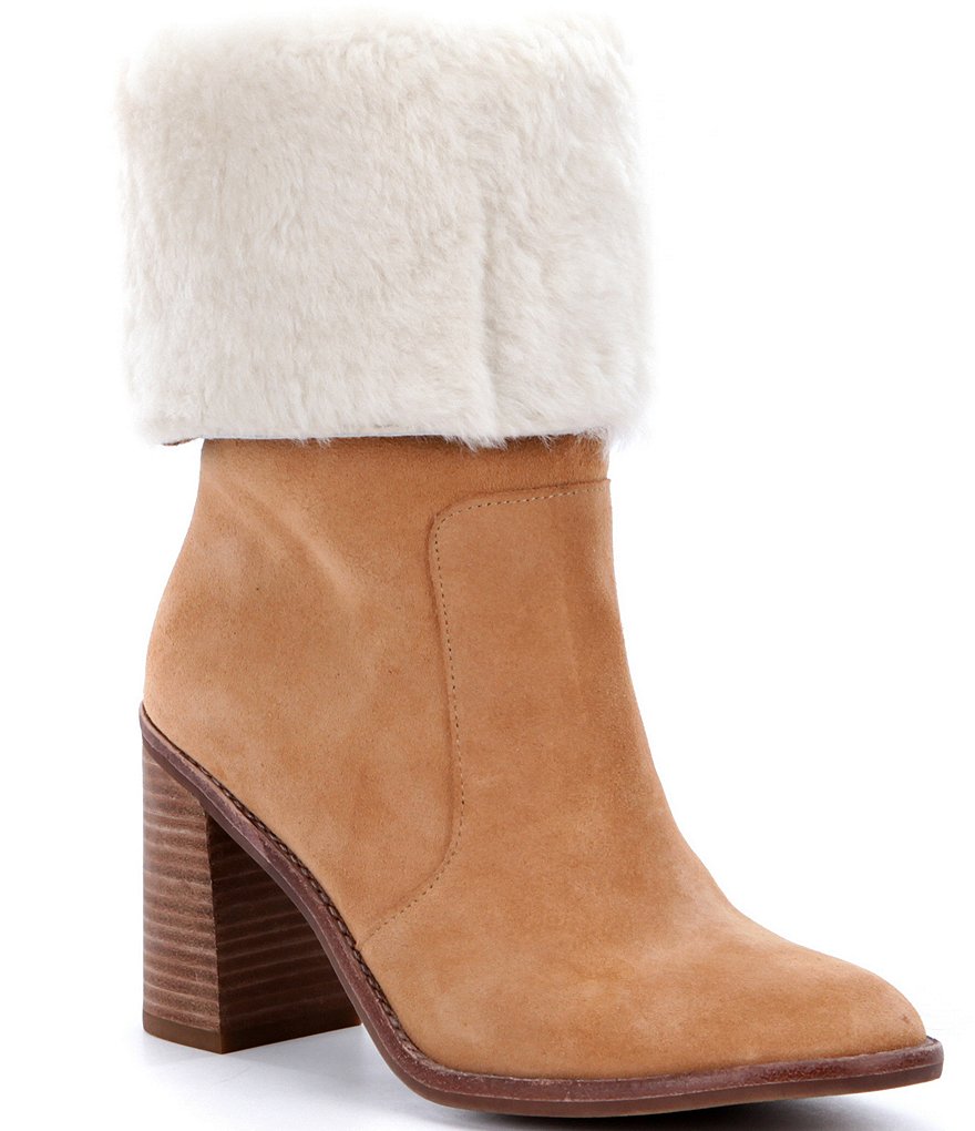 Arturo Chiang Maira Fur Cuffed Booties