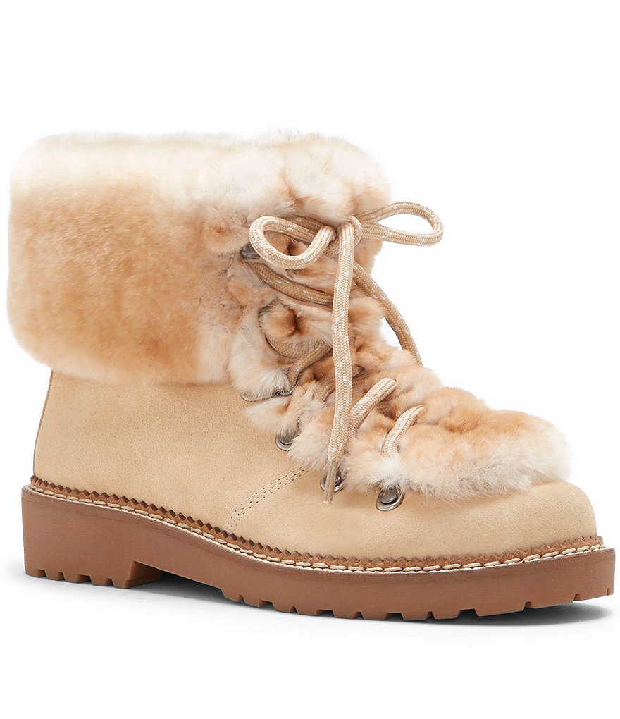 Arturo Chiang Phillipa Rabbit Fur-Trimmed Booties
