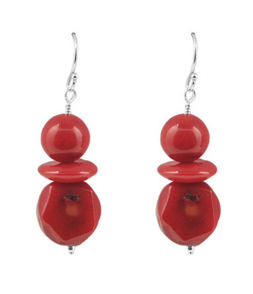 Barse Red Sea Bamboo Drop Earrings