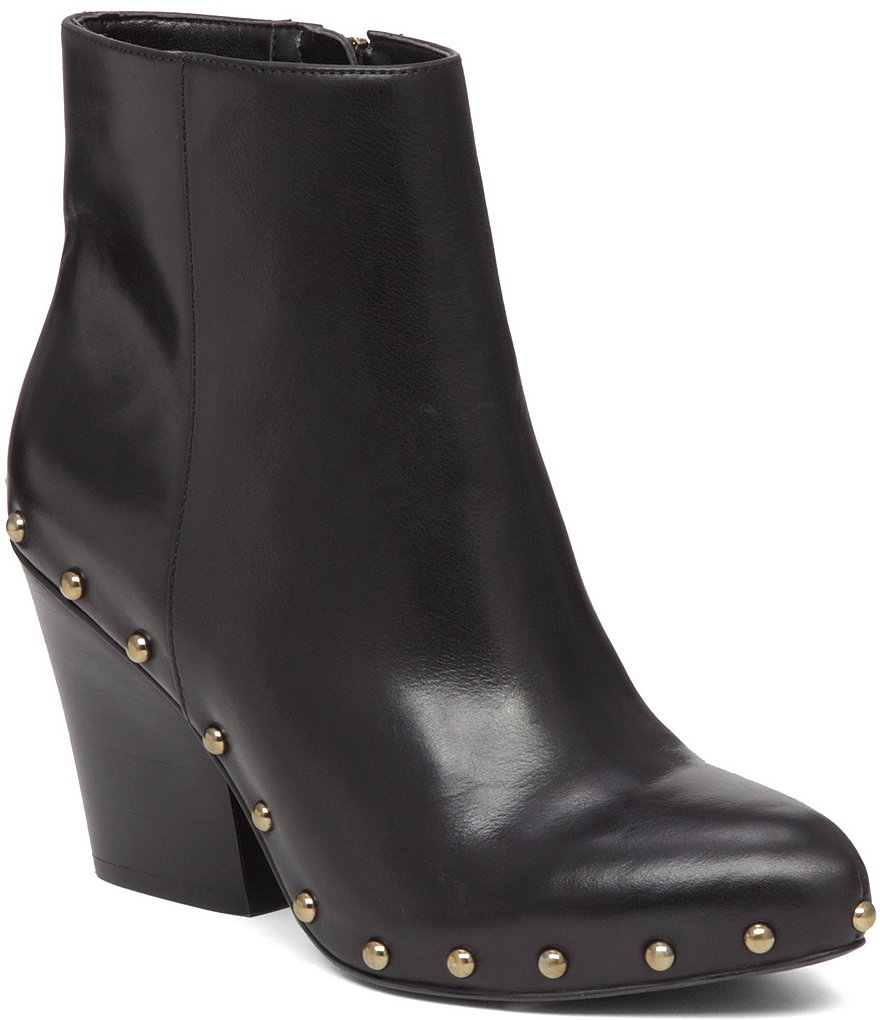 BCBGeneration Jonnie Stud Detail Side Zip Closure Block Heel Booties