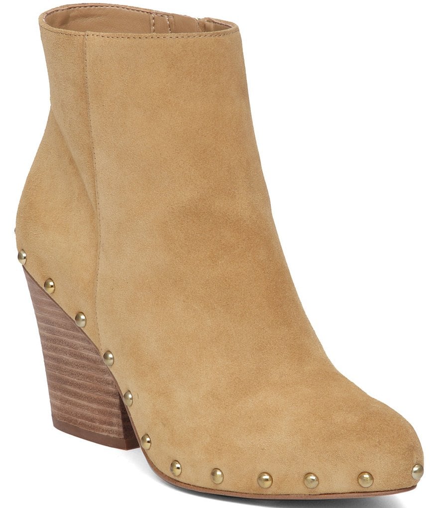 BCBGeneration Jonnie Stud Detail Side Zip Closure Block Heel Booties