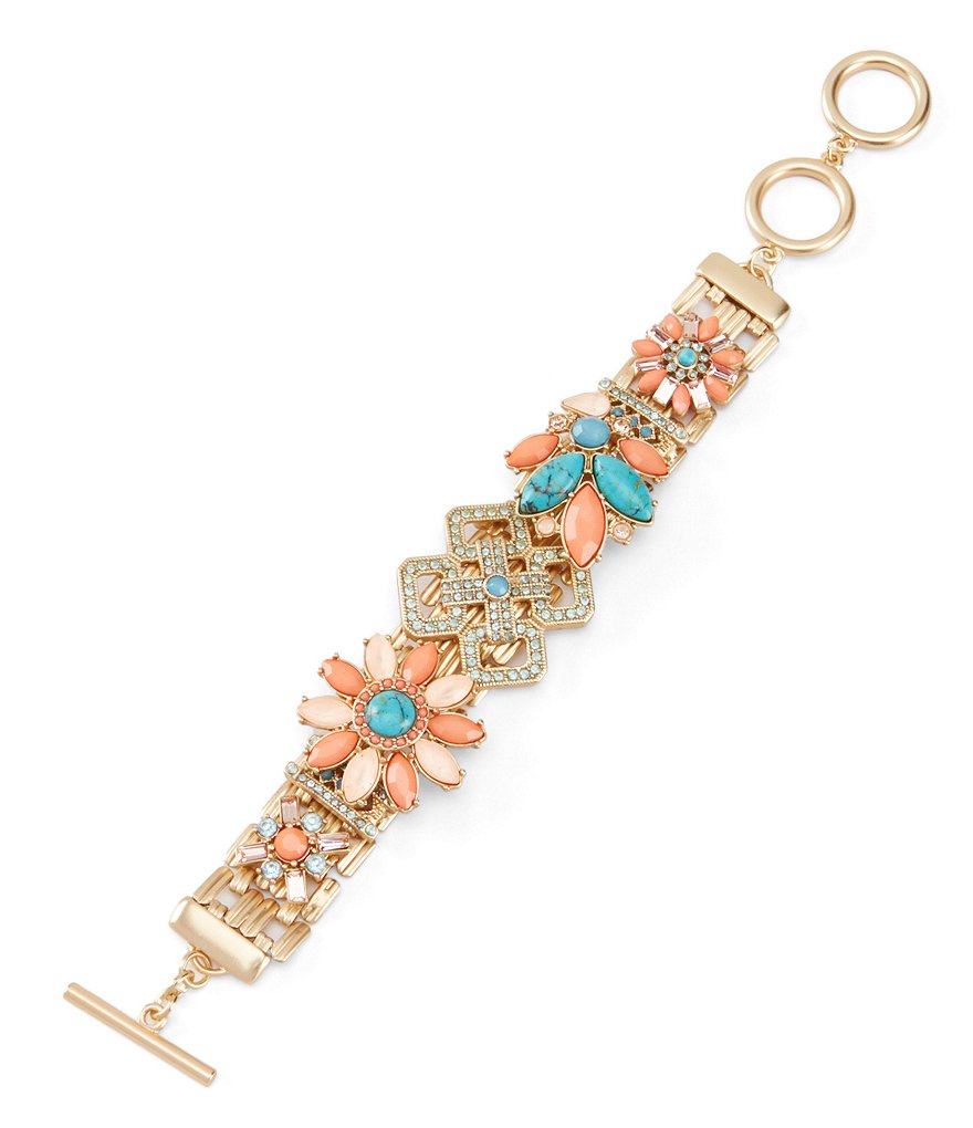 Belle Badgley Mischka Fancy Multi Stone Turquoise Line Bracelet