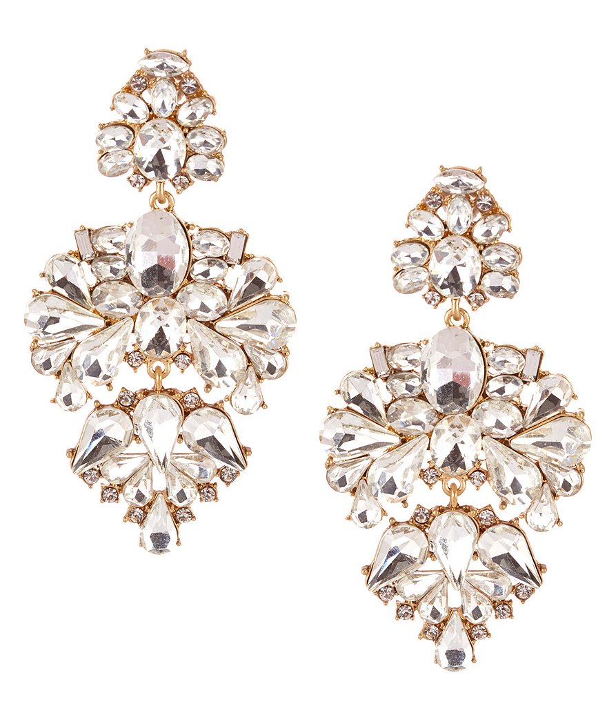 Belle Badgley Mischka Pavo Real Chandelier Statement Earrings