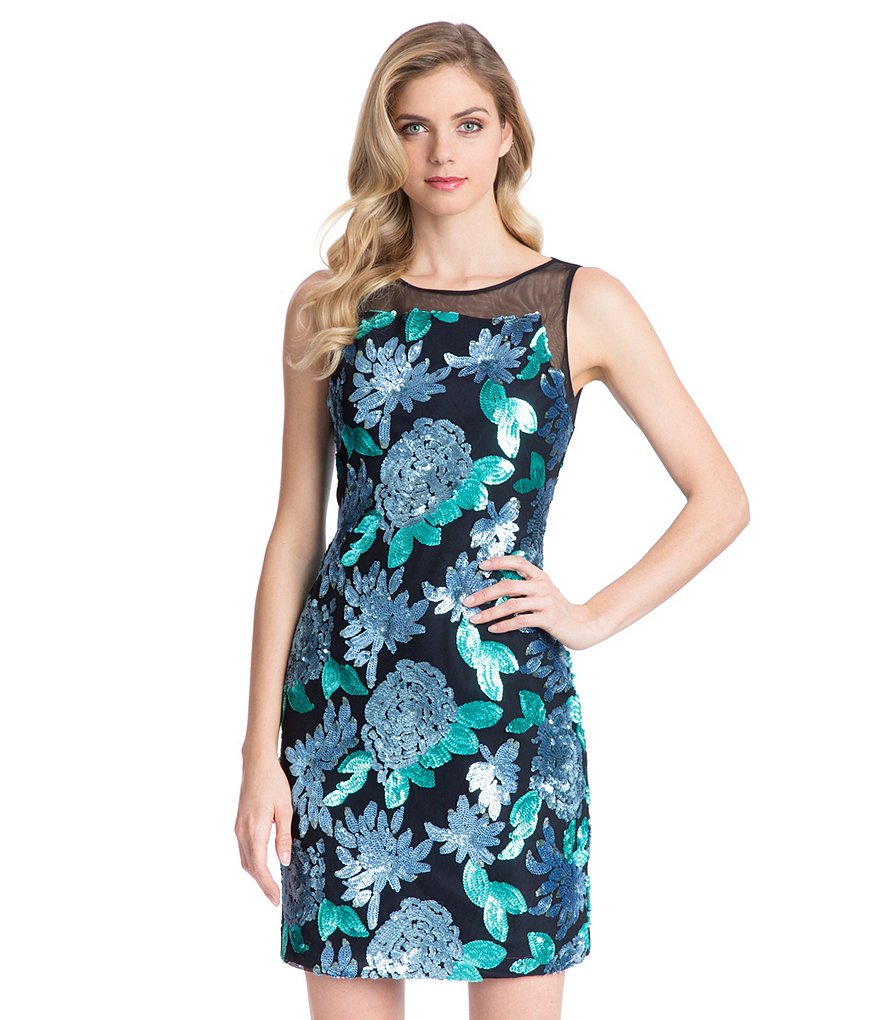 Belle Badgley Mischka Tabitha Sequin Shift Dress