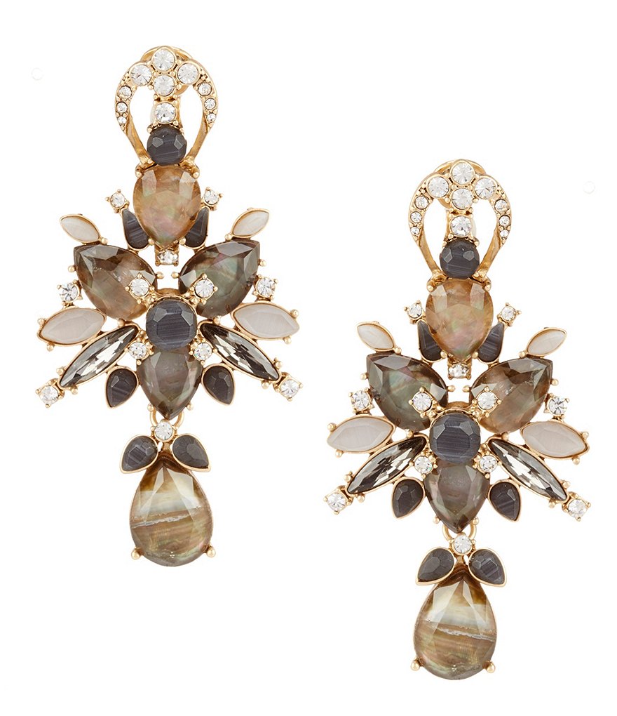 Belle Badgley Mischka Teardrop Statement Clip-On Earrings
