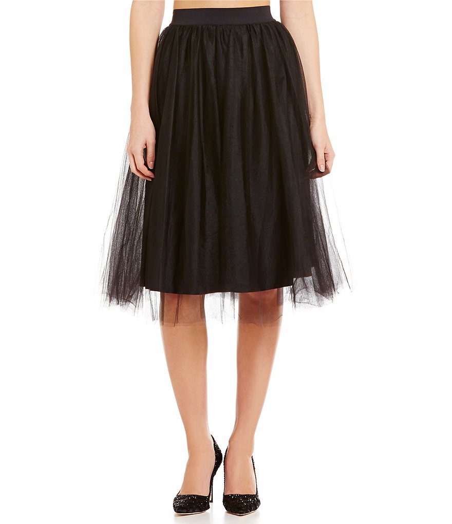 Belle Badgley Mischka Winston Layered Fit-And-Flare Tulle Skirt