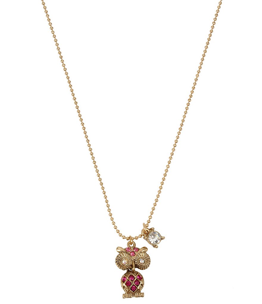 Betsey Johnson Owl Pendant Necklace