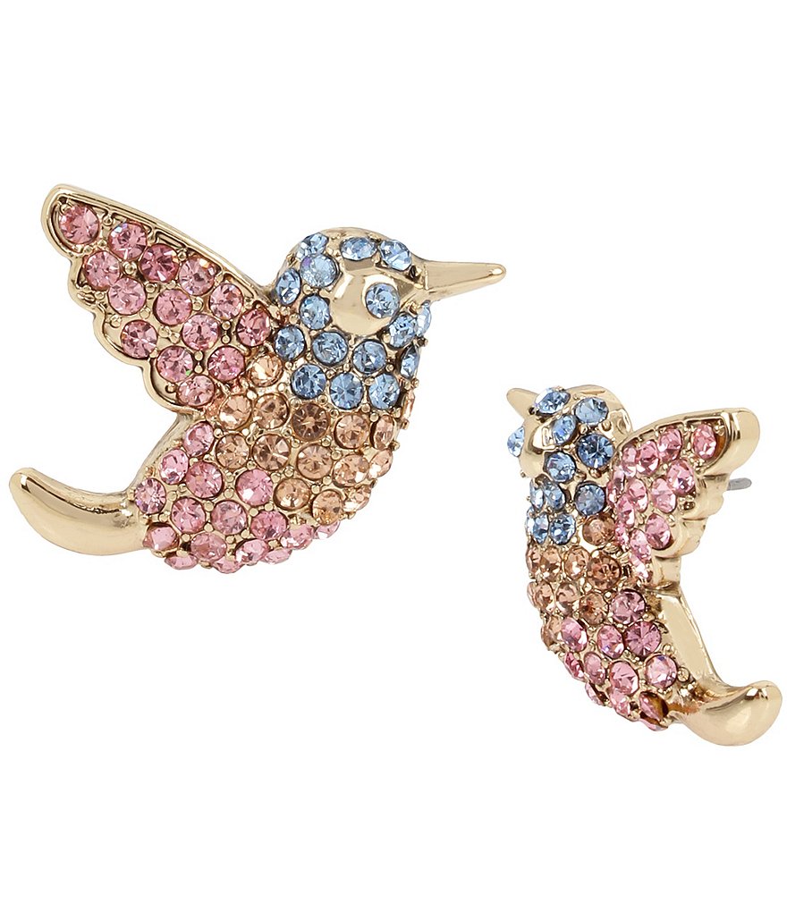 Betsey Johnson Pavé Bird Stud Earrings