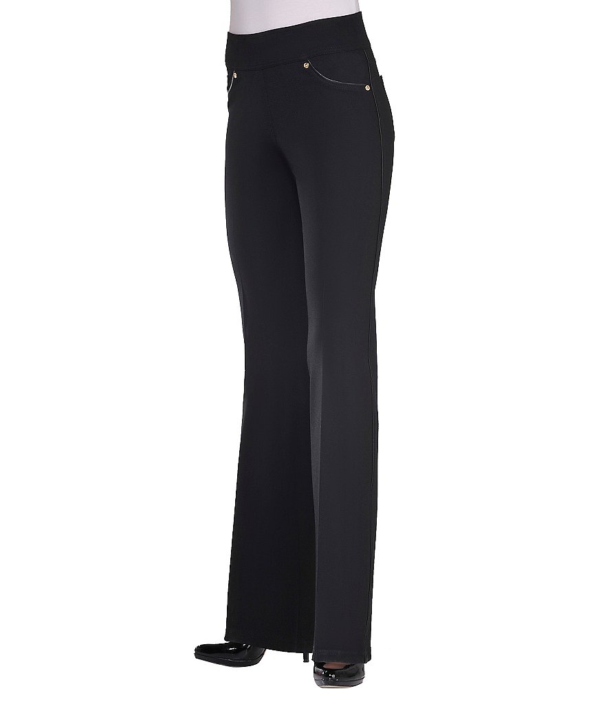 Bianca Nygard Slims Faux-Leather-Trimmed Bootcut Pants