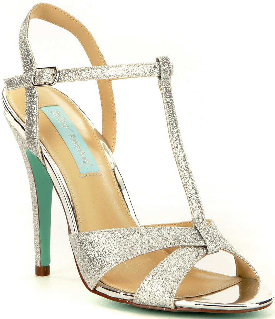 Blue by Betsey Johnson Teena Glitter T-Strap Dress Sandals