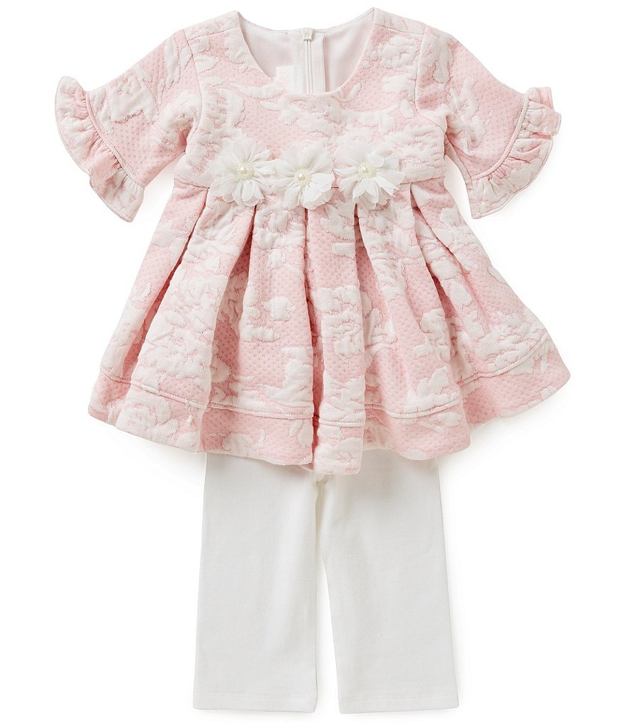 Bonnie Baby Baby Girls Newborn-24 Months Jacquard Dress & Knit Leggings Set