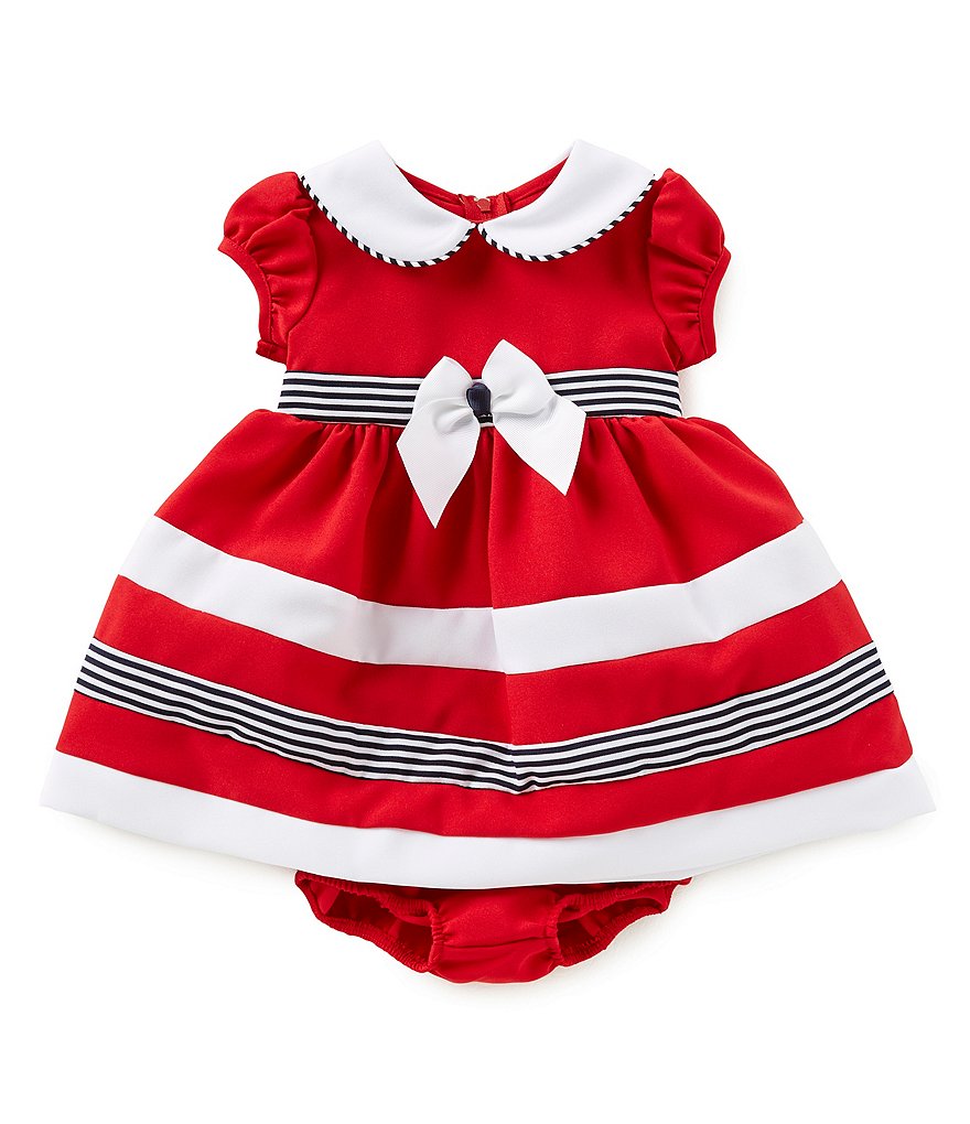 Bonnie Baby Baby Girls Newborn-24 Months Striped Nautical Dress