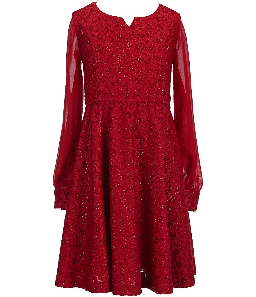 Bonnie Jean Big Girls 7-16 Metallic Lace Dress