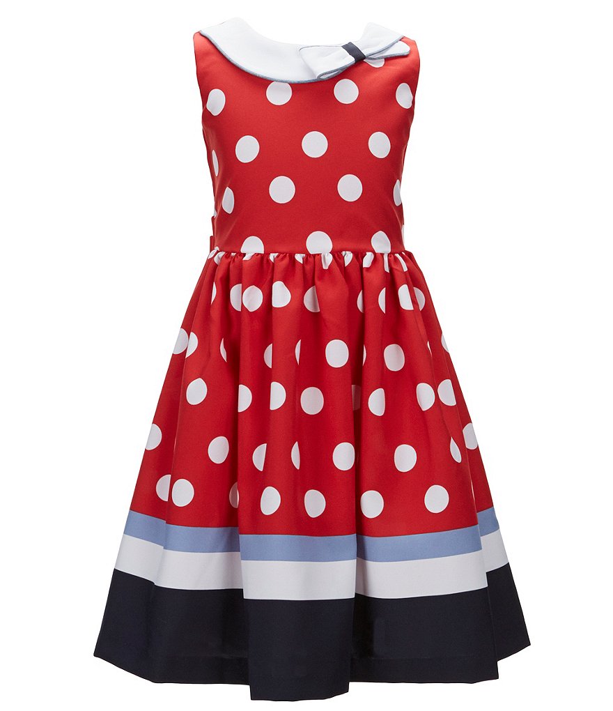 Bonnie Jean Big Girls 7-16 Nautical Dotted Poplin A-Line Dress