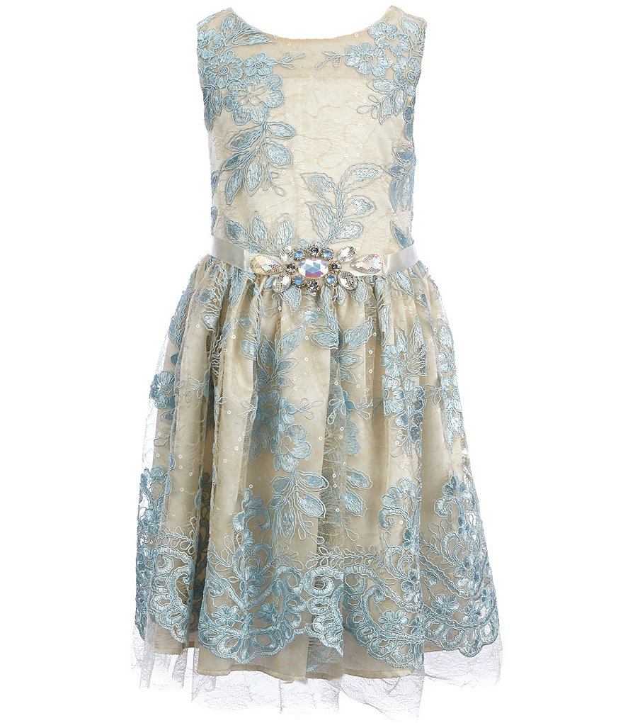 Bonnie Jean Little Girls 2T-6X Embroidered Tulle Dress