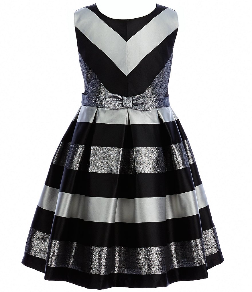 Bonnie Jean Little Girls 4-6X Striped Taffeta Dress