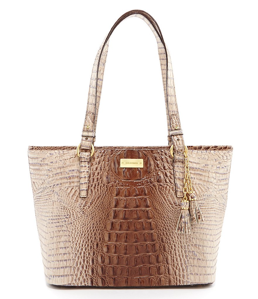 Brahmin Melbourne Collection Medium Asher Croco-Embossed Tote