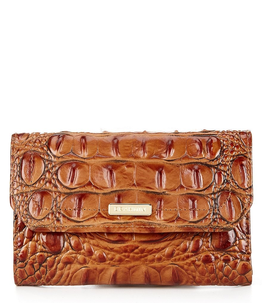 Brahmin Toasted Almond Collection Helena Small Flap Wallet