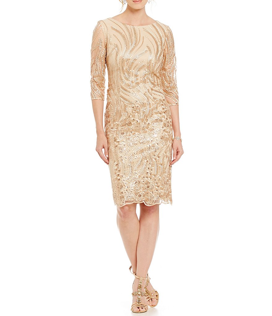 Brianna Embroidered Sequin Lace Dress