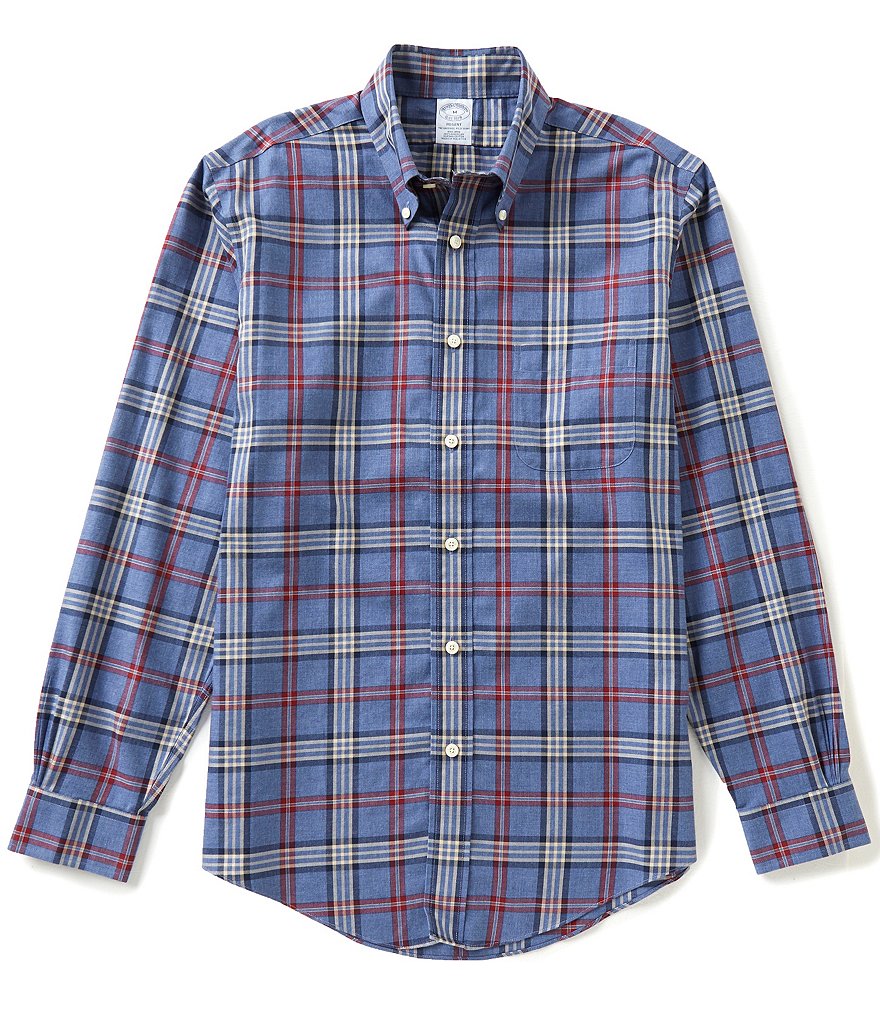 Brooks Brothers Non-Iron Tartan Regent-Fit Long-Sleeve Woven Shirt