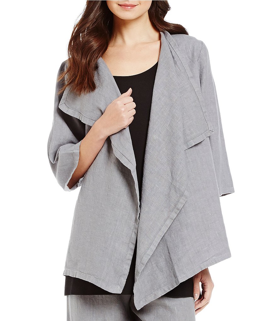 Bryn Walker Marie Asymmetrical Neck Heavy Linen Jacket