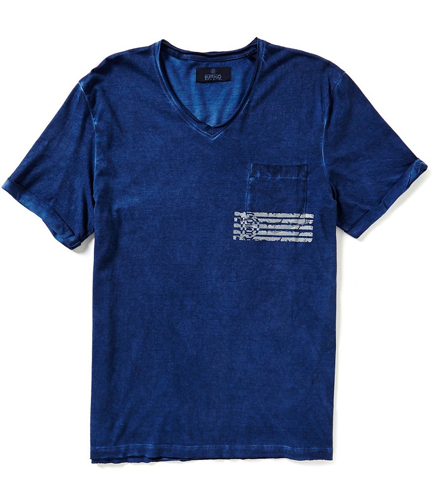 Buffalo David Bitton Nafly Short-Sleeve V-Neck Pocket Tee