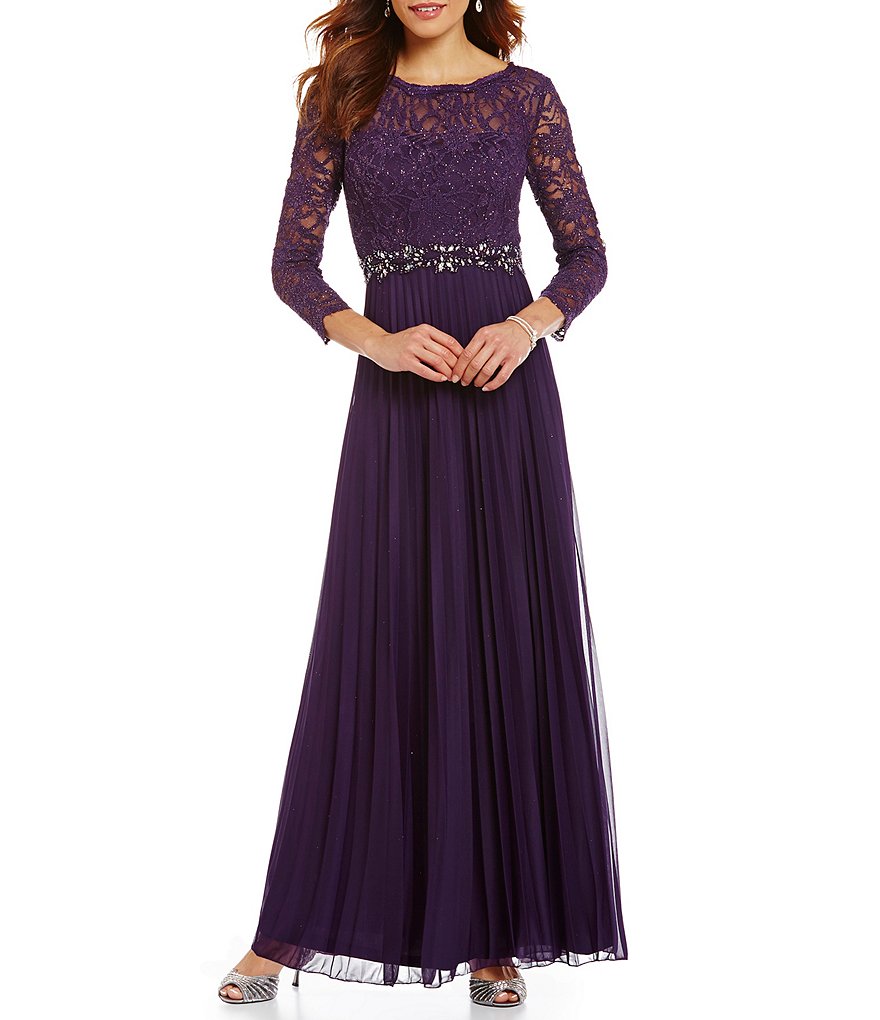 Cachet Beaded Lace Bodice Gown