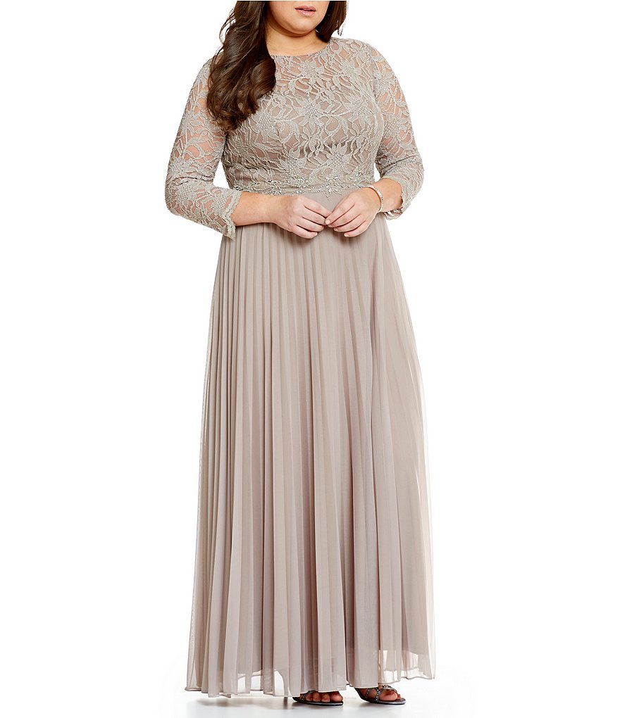 Cachet Plus Glitter Lace Bodice Gown