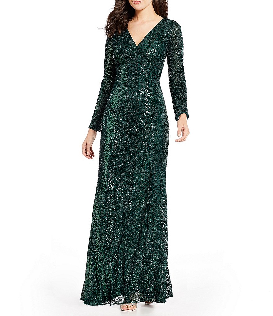 Cachet Sequin V-neck Gown