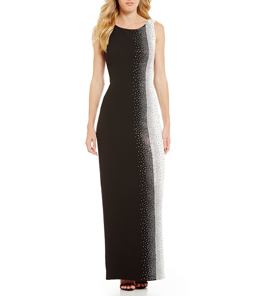 Calvin Klein Embellished Colorblock Gown