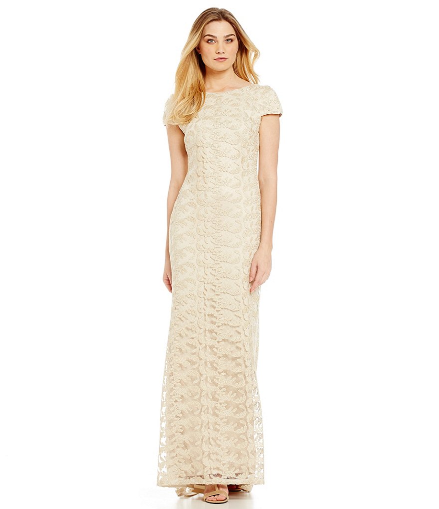 Calvin Klein Embroidered Lace Gown