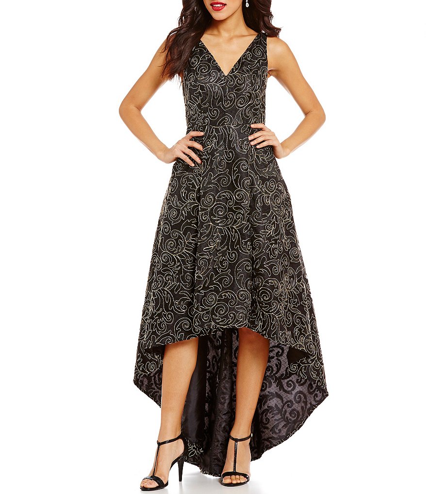 Calvin Klein Embroidered Soutache Hi-Low Dress