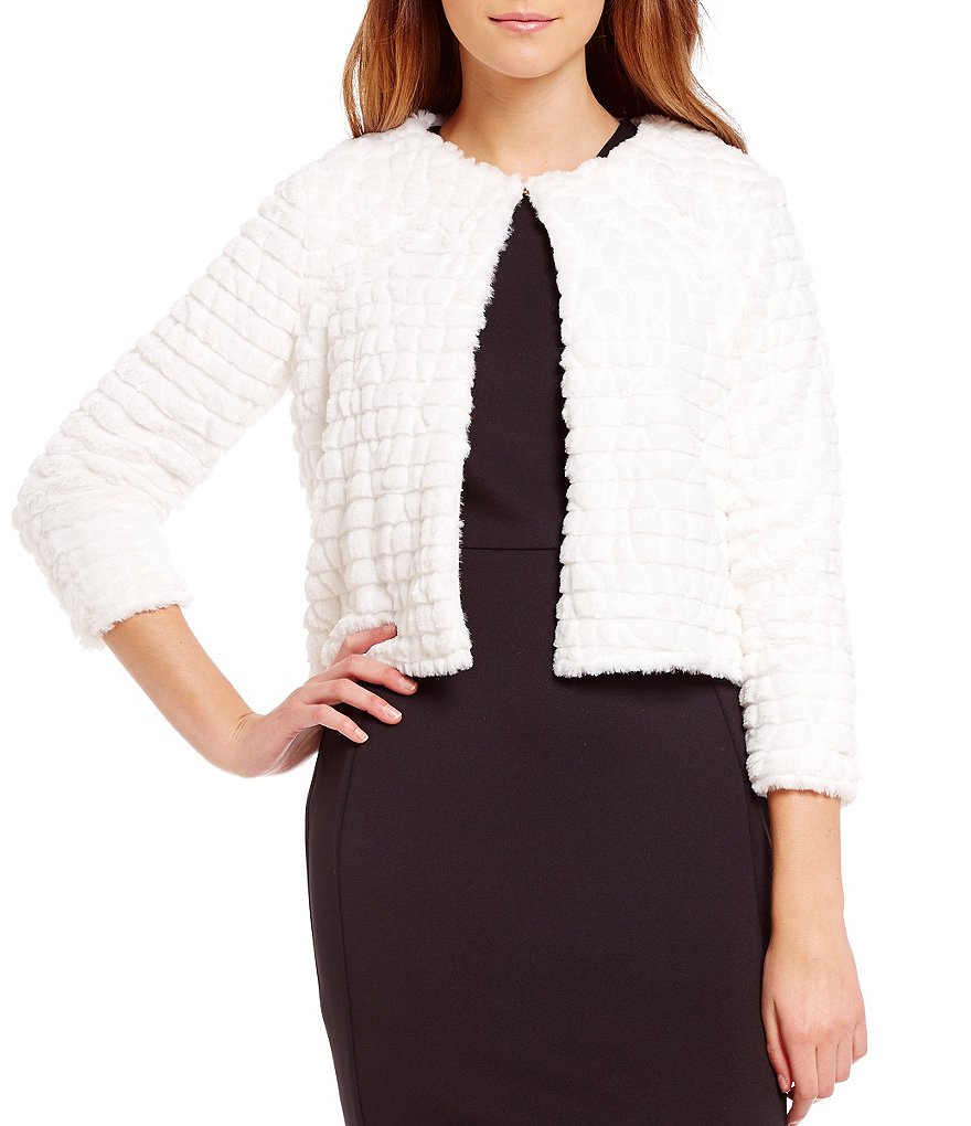 Calvin Klein Faux-Fur Shrug