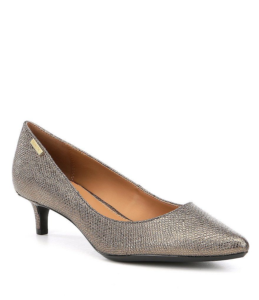 Calvin Klein Gabrianna Foiled Lizard-Print Pumps