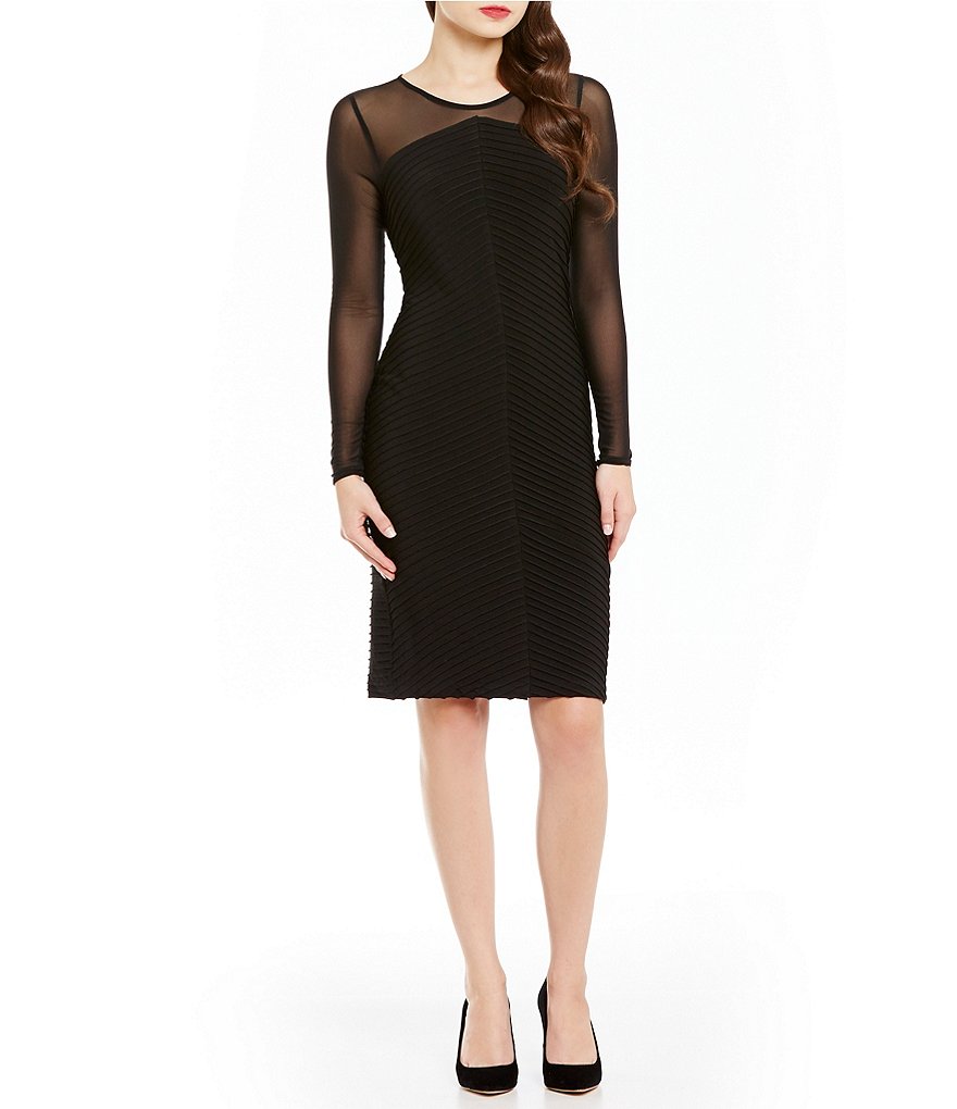 Calvin Klein Illusion Sleeve Banded Sheath Dress