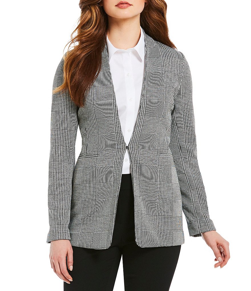 Calvin Klein Petites Glen Plaid Knit Jacket