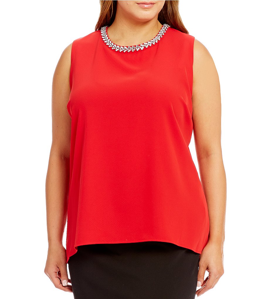 Calvin Klein Plus Embellished Shell
