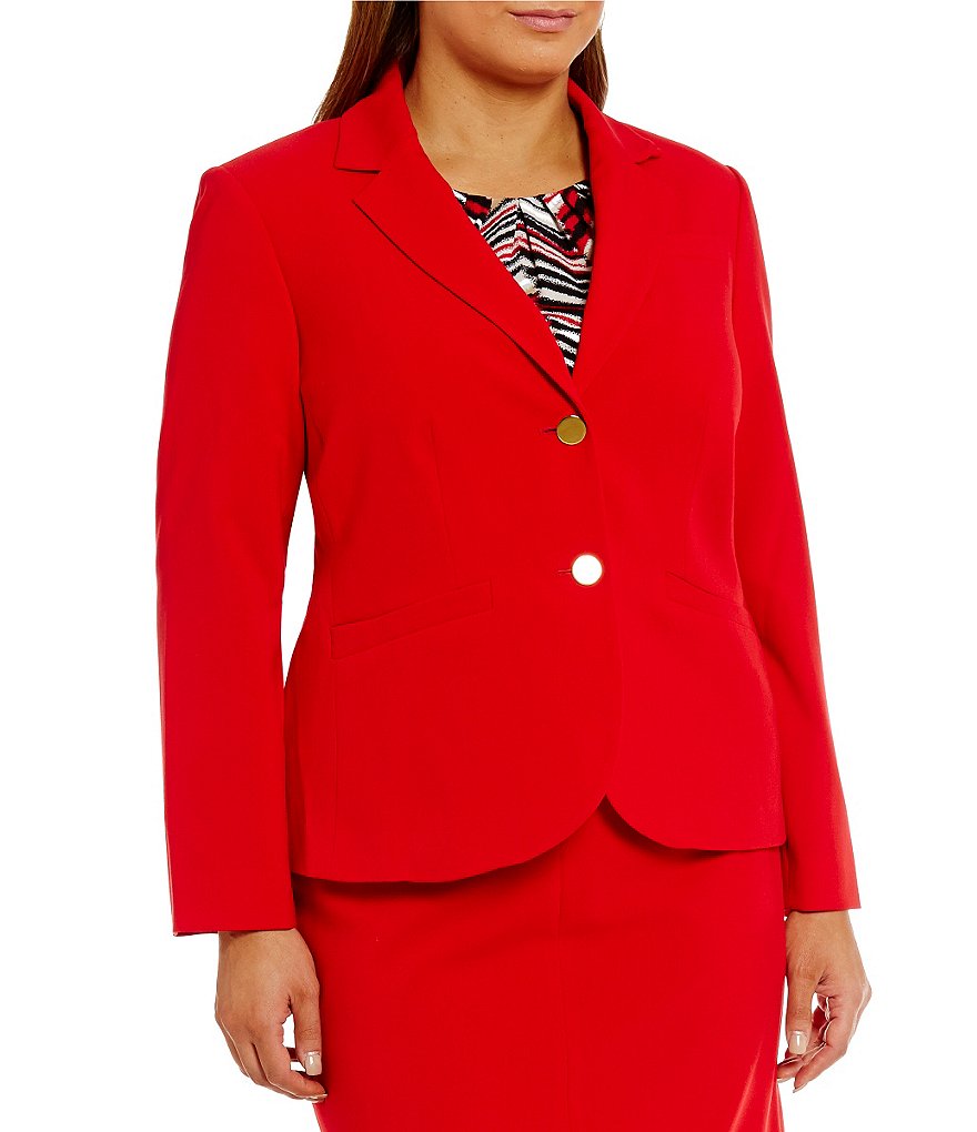 Calvin Klein Plus Luxe Stretch Two-Button Suit Jacket