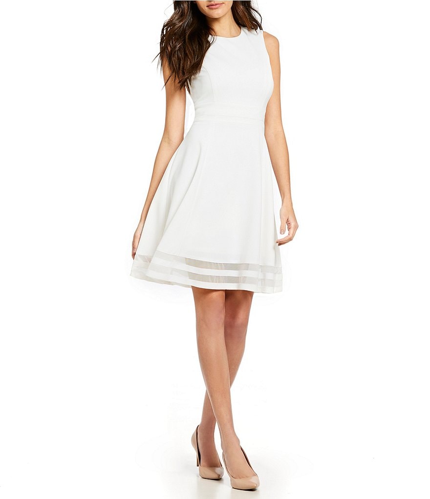calvin klein white sleeveless dress