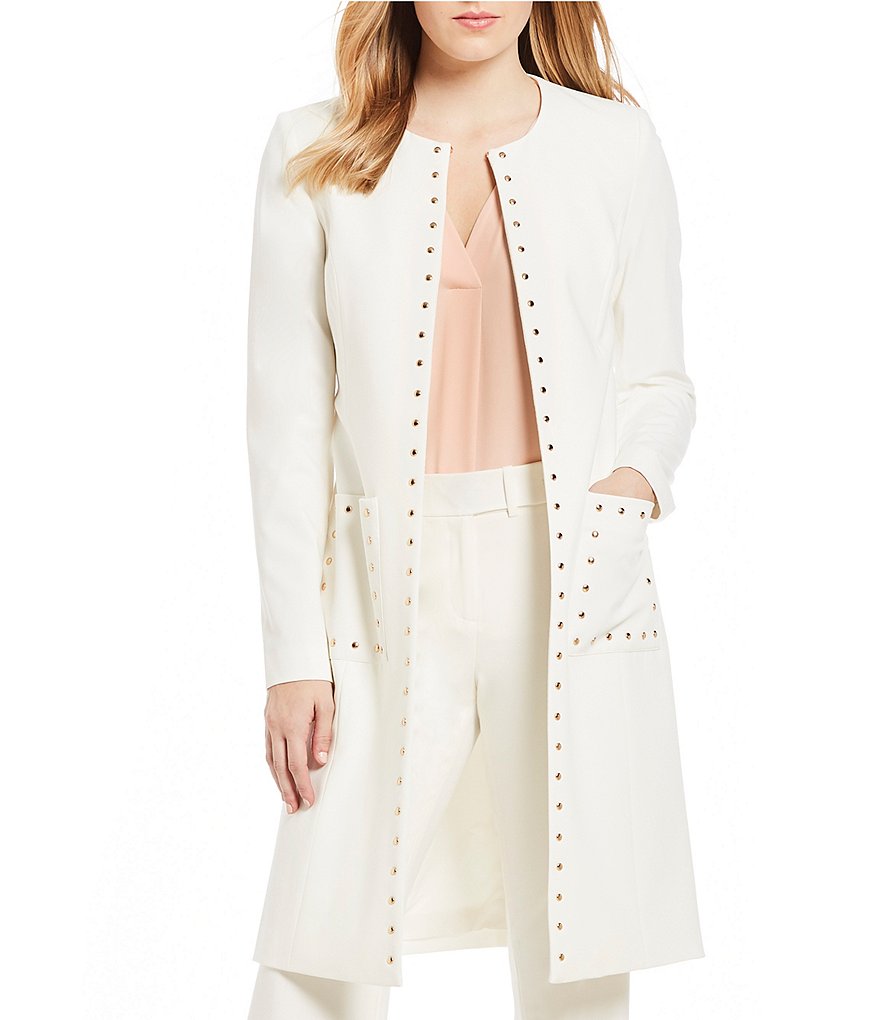 Calvin Klein Stud Embellished Long Topper Jacket