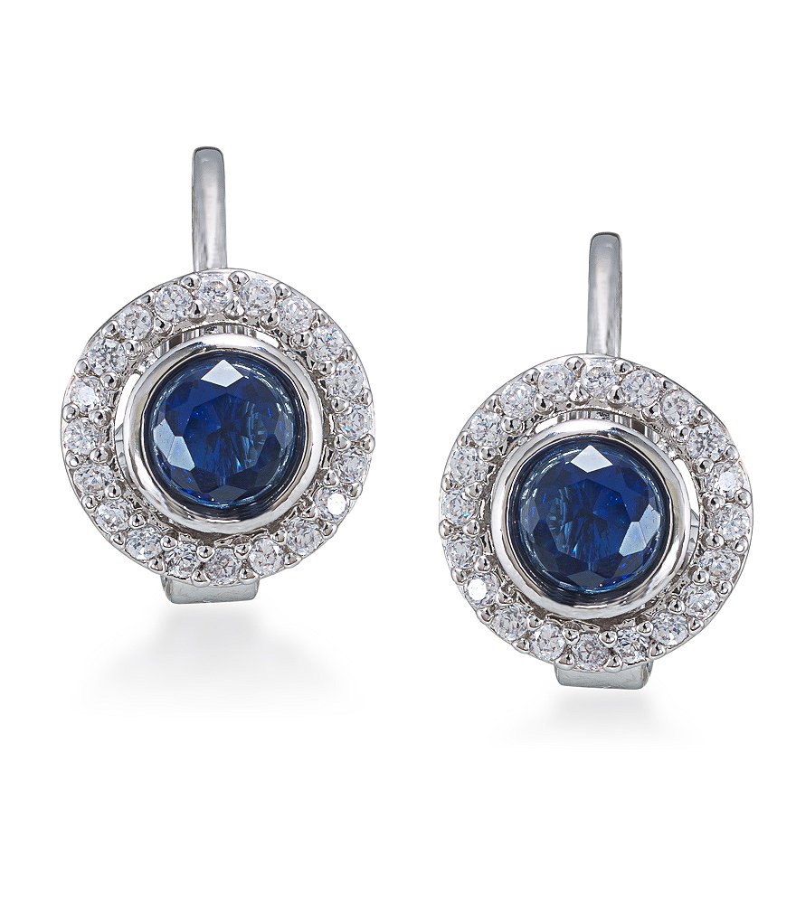Carolee Round Button Crystal Clip On Earrings