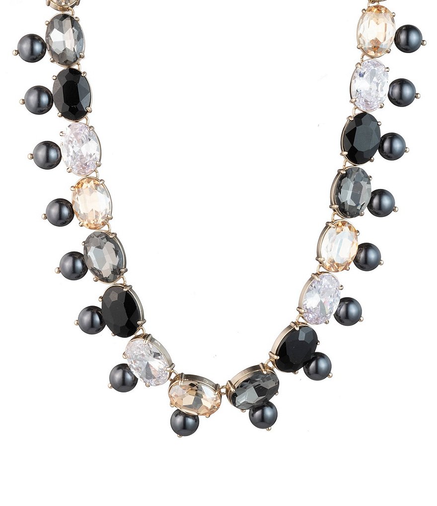 Carolee Stone And Fresh Water Pearl Collar Necklace