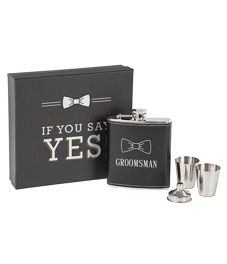 Cathy's Concepts Groomsman Flask Set