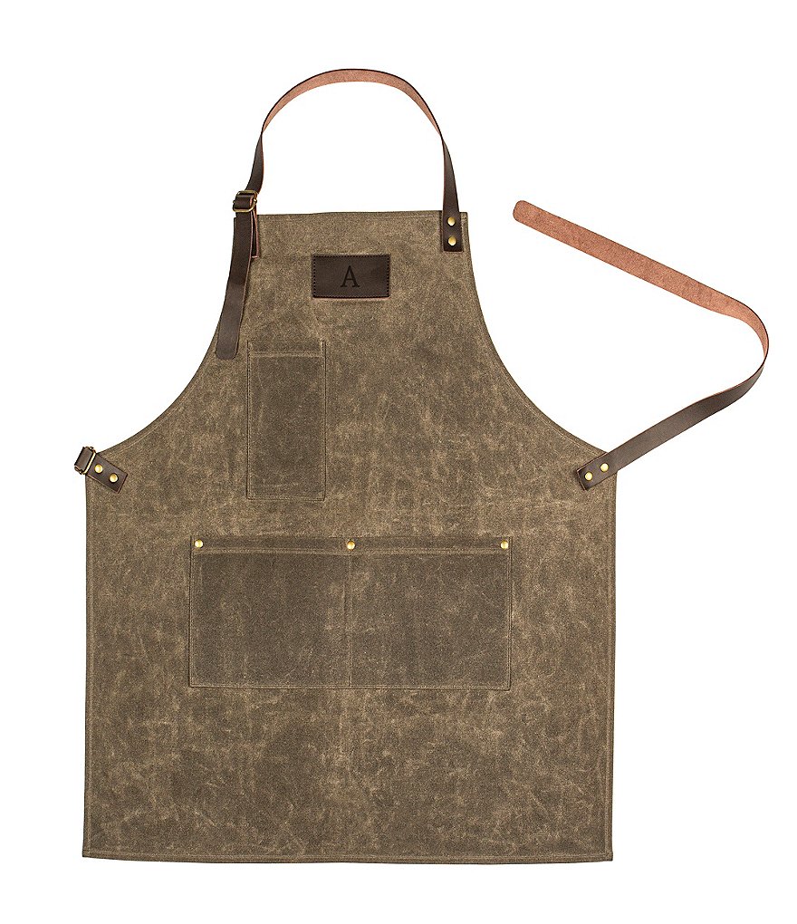 Cathy's Concepts Initial Wet Waxed Canvas Apron