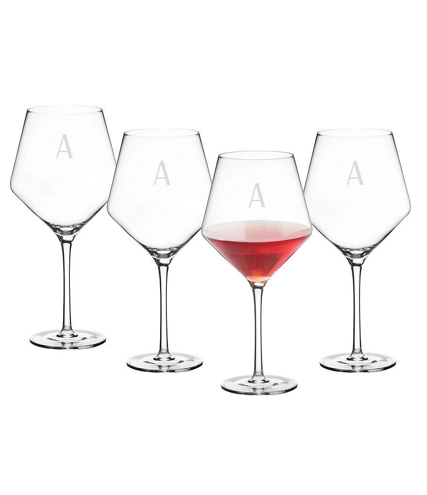 Cathy's Concepts Initial Red Wine Estate Glass Set of 4