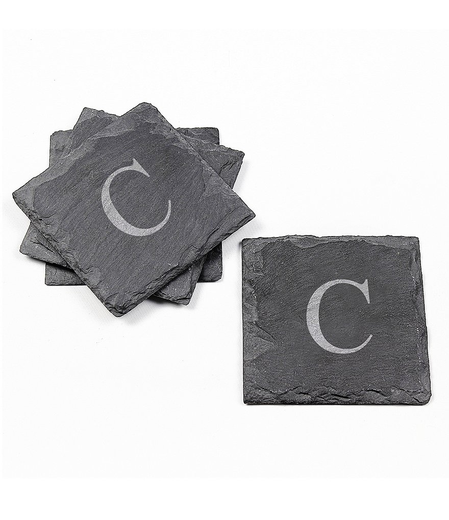 Cathy's Concepts Initial Slate Coasters, Set of 4
