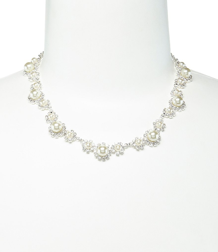 Cezanne Daisy Faux-Pearl & Rhinestone Necklace