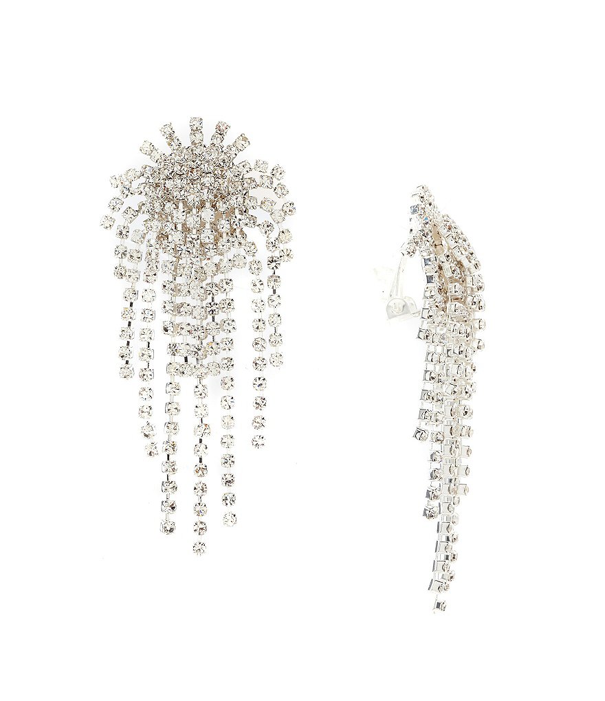 Cezanne Fireworks Rhinestone Clip-On Statement Earrings